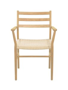 Harlan spisestol m/arm B56 – Eik/Flettet sete