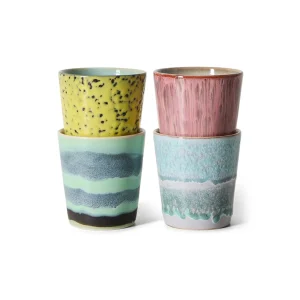4 stk Kaffekopper Artistic | 70s Ceramics