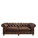 Artwood Kensington sofa B220 cm – Fullnarvet brun hud 2