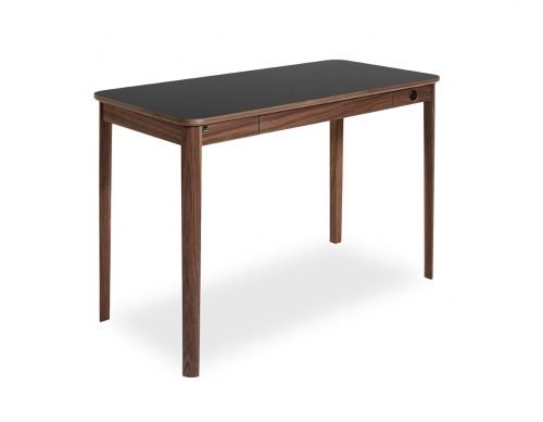 Skrivebord Skovby SM131 valnøtt/sort nanolaminert B115 cm