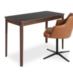Skrivebord Skovby SM131 valnøtt/sort nanolaminert B115 cm 3